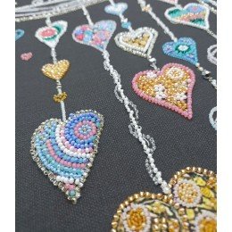 Abris Art - Kit principal de bordado con abalorios Pájaros enamorados