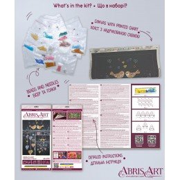 Abris Art - Kit principal de bordado con abalorios Pájaros enamorados