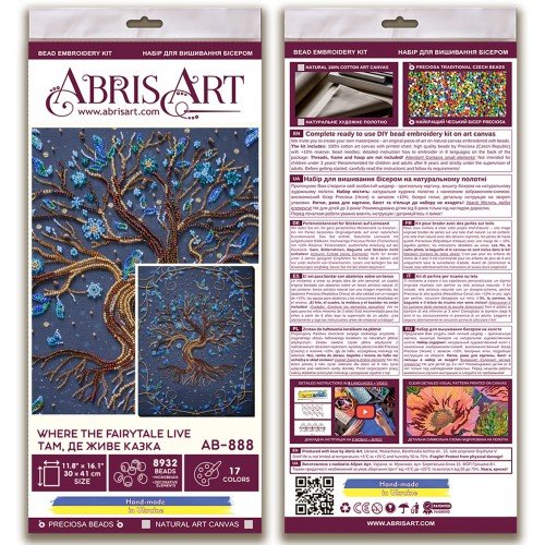 Abris Art - Kit principal de bordado con cuentas Donde viven los cuentos de hadas