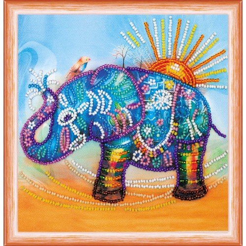 Abris Art - Kit de bordado Mini Bead Elefante neón