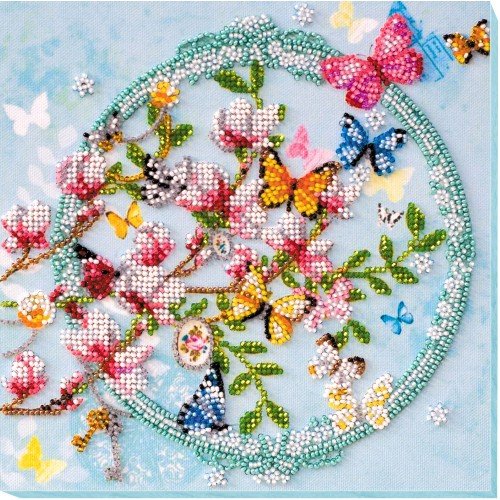 Abris Art - Kit de bordado con cuentas de tamaño mediano Claves para la primavera