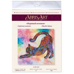 Abris Art - Kit de bordado con cuentas de tamaño mediano Gatito juguetón