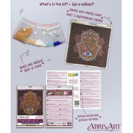 Abris Art - Kit principal de bordado con cuentas Hamsa dorado