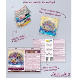 Abris Art - Kit principal de bordado con cuentas Erizo