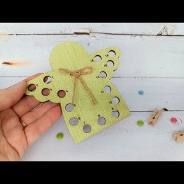 Wooden thread organizer - Green angel