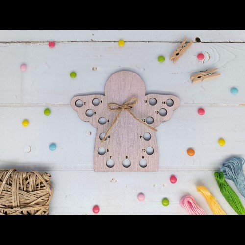 Organizador de hilos de madera - Pink angel