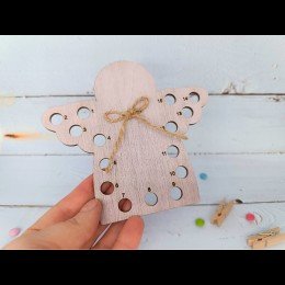 Wooden thread organizer - Pink angel