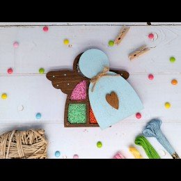 Wooden bead organizer - Blue angel