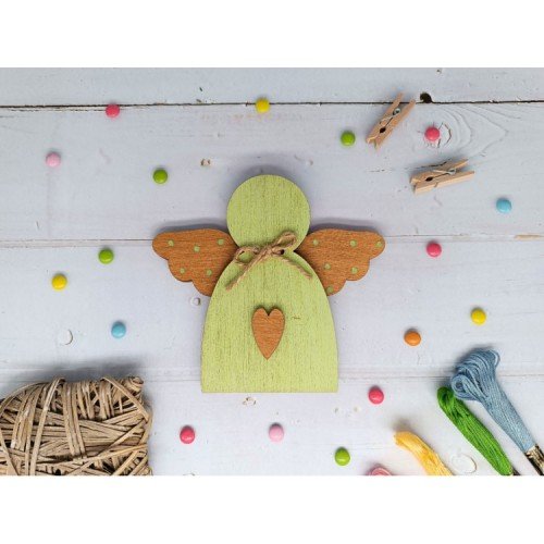 Wooden bead organizer - Green angel