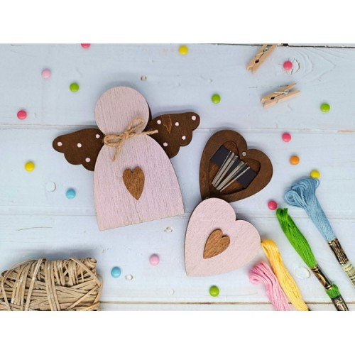 Wooden bead organizer - Pink angel