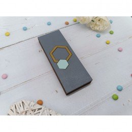 Wooden bead organizer - Turquoise hexagon