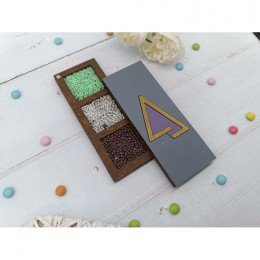 Wooden bead organizer - Purple triangle