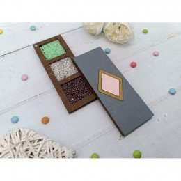 Wooden bead organizer - Pink rhombus