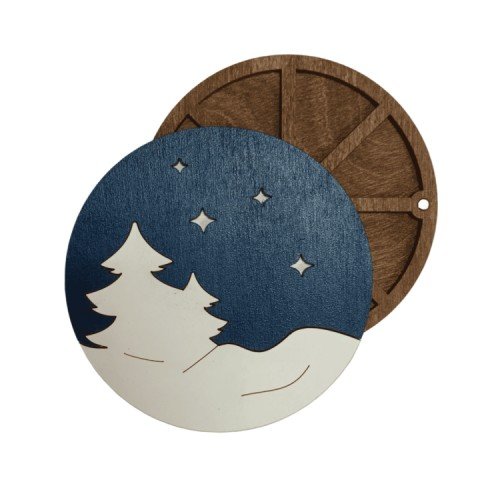 Wooden bead organizer - Winter forest
