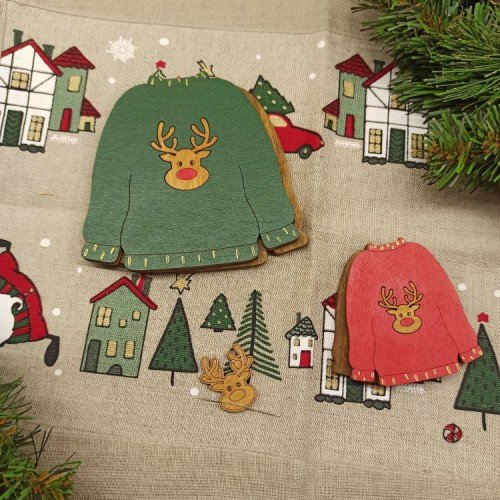 Wooden bead organizer - Christmas sweater