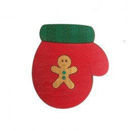 Wooden bead organizer - Christmas mitten