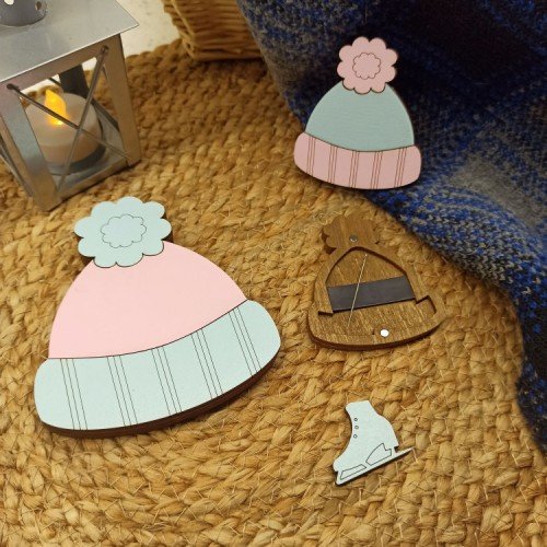 Wooden bead organizer - Pink hat