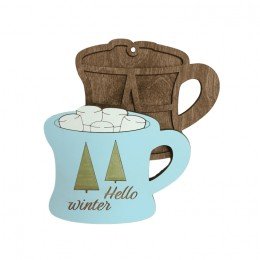 Wooden bead organizer - Blue cup