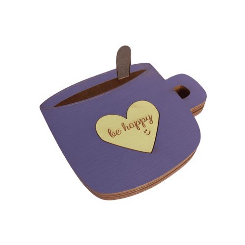 Wooden bead organizer - Purple cup
