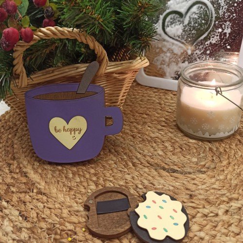 Wooden bead organizer - Purple cup