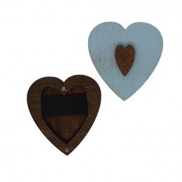 Wooden needle organizer - Blue heart