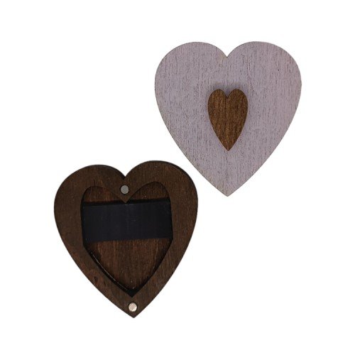 Wooden needle organizer - Pink heart