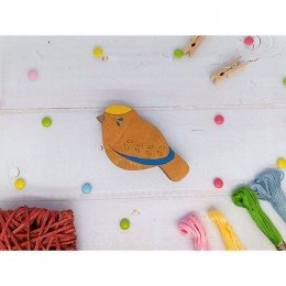 Wooden needle organizer - Bird blue