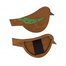 Wooden needle organizer - Bird green