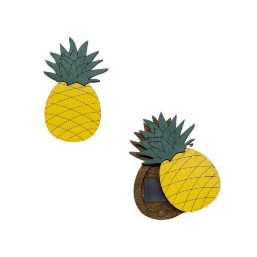 Organizador de agujas de madera - Piña