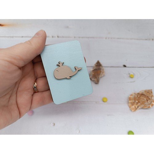Organizador de agujas de madera - Ballena