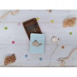 Wooden needle organizer - Whale
