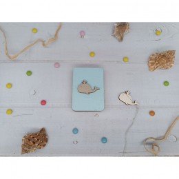 Wooden needle organizer - Whale