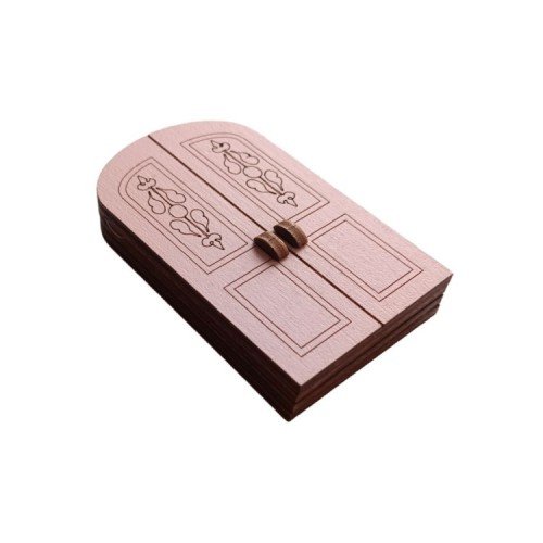 Organizador de agujas de madera - Puerta rosa