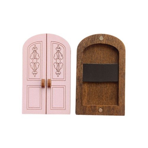 Organizador de agujas de madera - Puerta rosa