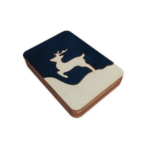 Wooden needle organizer - Winter deer