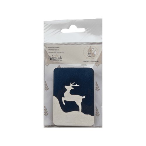 Wooden needle organizer - Winter deer