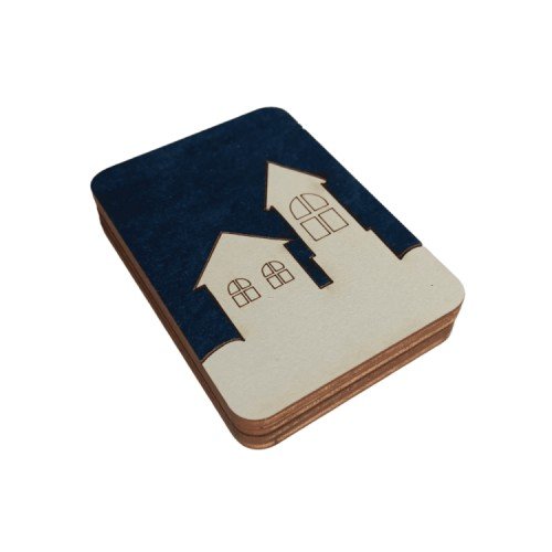 Wooden needle organizer - Winter houses