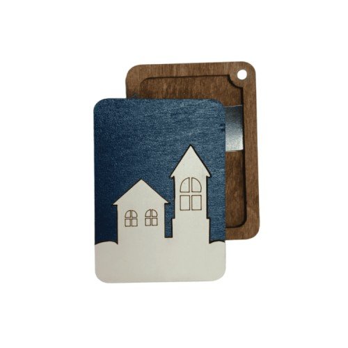 Wooden needle organizer - Winter houses