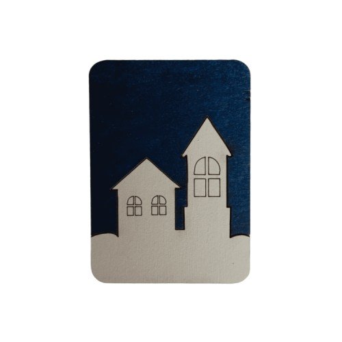 Wooden needle organizer - Winter houses