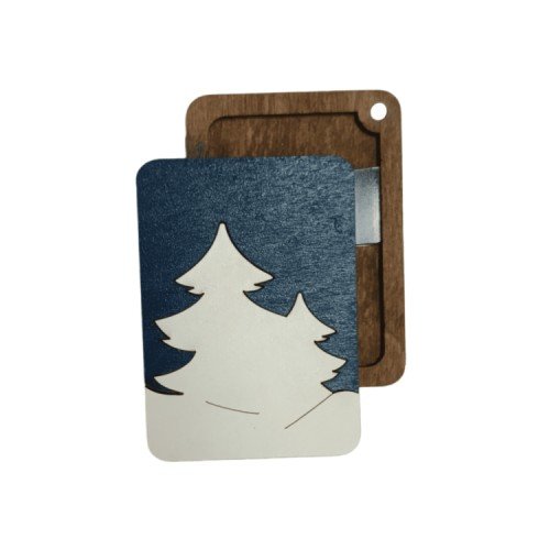 Wooden needle organizer - Winter forest