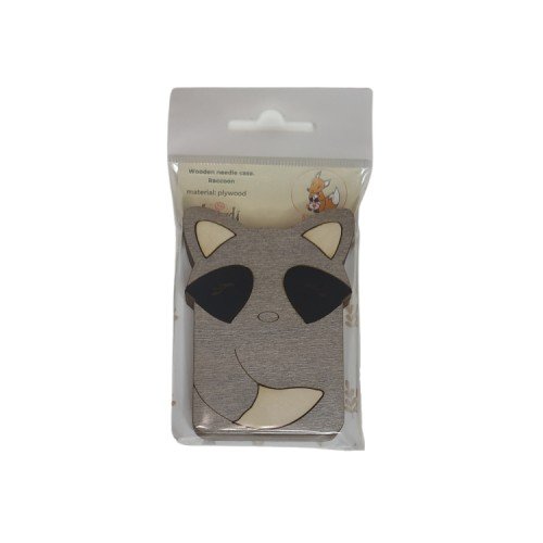 Organizador de agujas de madera - Mapache