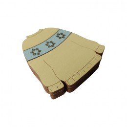 Wooden needle organizer - Yellow sweater