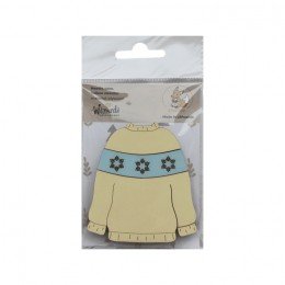 Wooden needle organizer - Yellow sweater