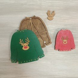 Wooden needle organizer - Christmas sweater