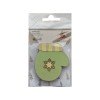 Wooden needle organizer - Green mitten