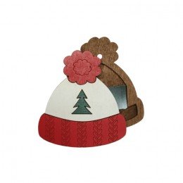 Wooden needle organizer - Christmas hat