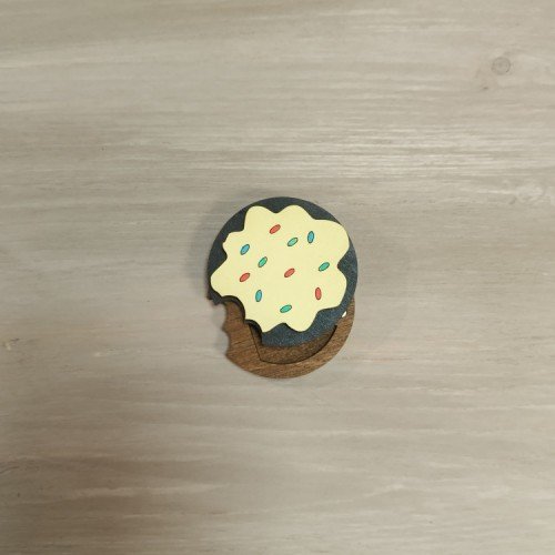 Organizador de agujas de madera - Pastel amarillo