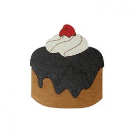 Wooden needle organizer - Cake with cherry