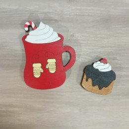 Wooden needle organizer - Cake with cherry