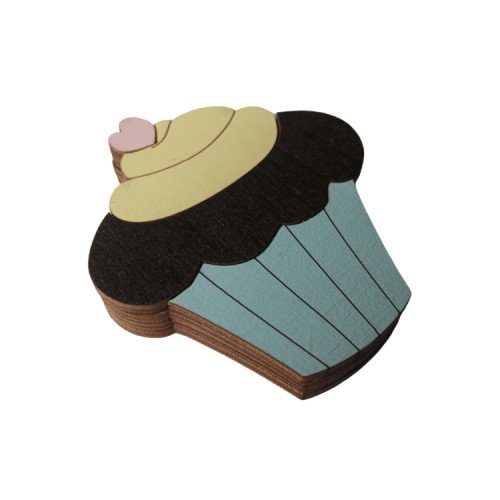Wooden needle organizer - Chocolate cupcake